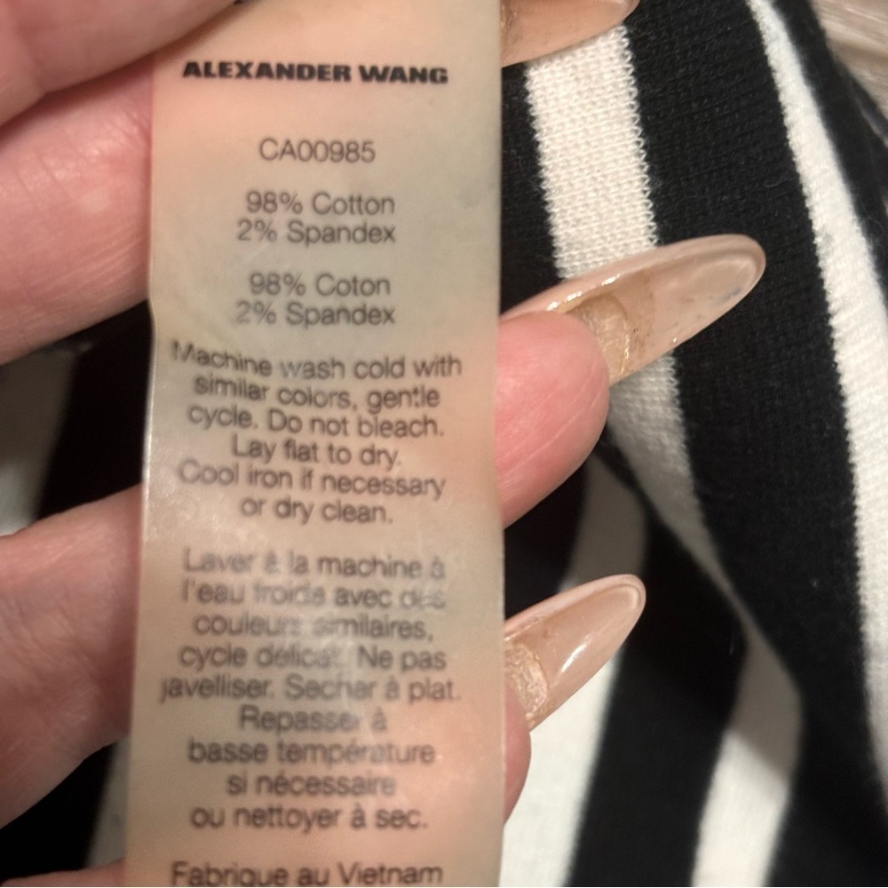 T By Alexander Wang || Engineered Stripe T-Shirt … - image 8